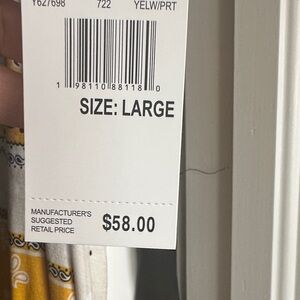 Yellow and White DKNY Print Dress